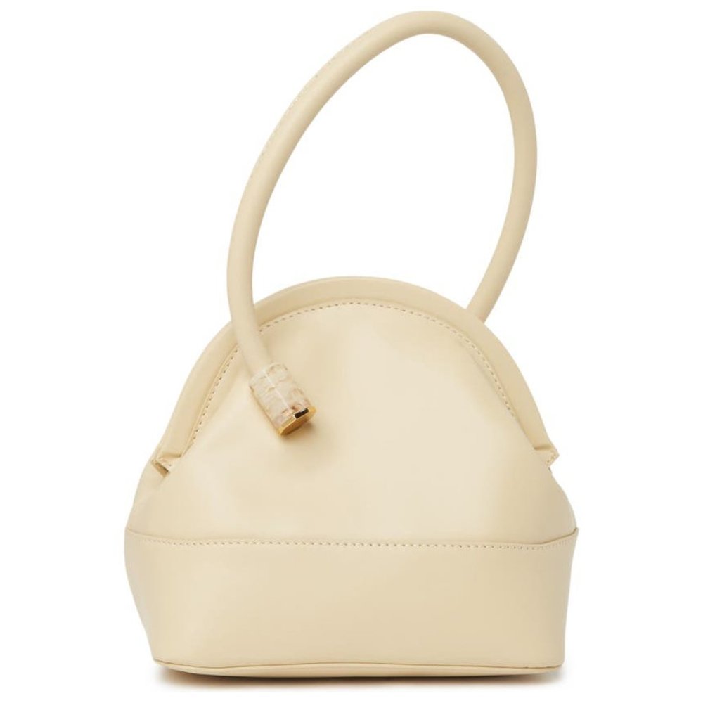 NEW Louise et Cie Isel Leather French Vanilla Frame Bag Novelty Curved Handle - Picture 3 of 6